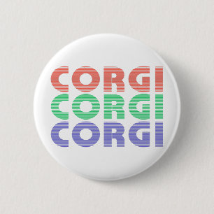 Corgi Hund Modern färgtext Knapp