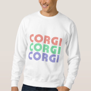Corgi Hund Modern färgtext Lång Ärmad Tröja