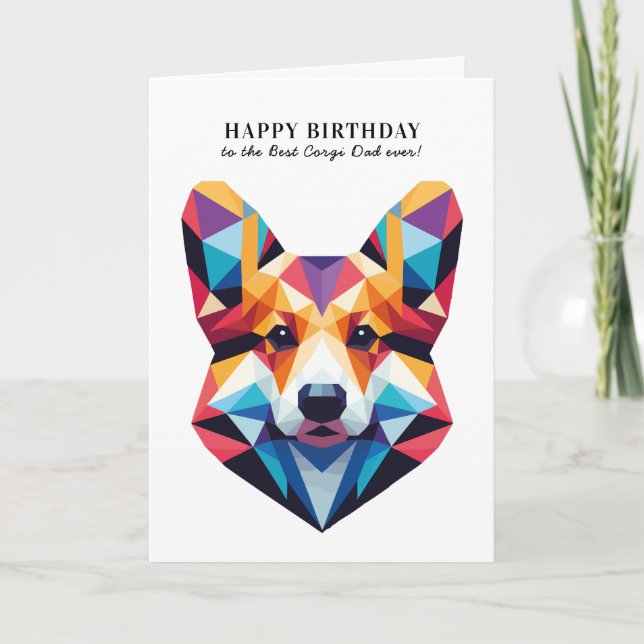 Corgi Hund Modern Personlig Birthday Kort (Framsida)