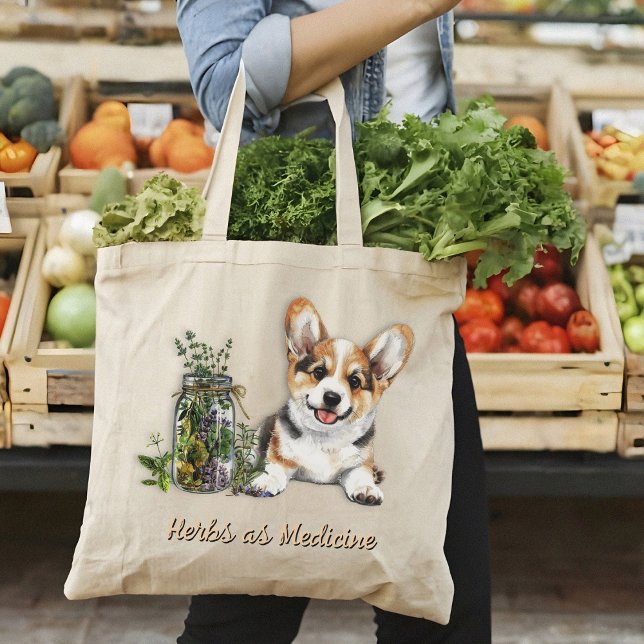 Corgi Hund Örter som medicin Tygkasse (Skapare uppladdad)