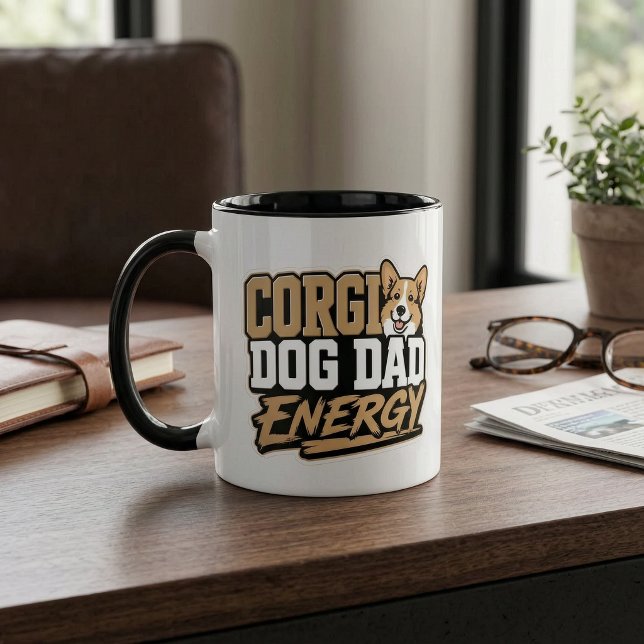 Corgi Hund Pappa Energimugg Mugg (Corgi Dog Dad Energy Mug)