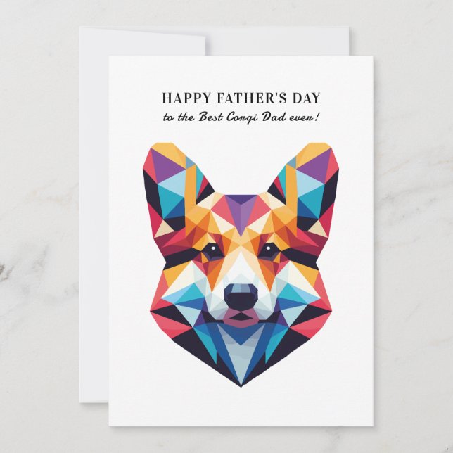 Corgi Hund Pappa Modern Personlig Fars Dag Julkort (Framsida)