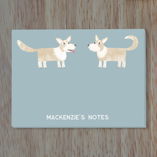Corgi Hund Personlig Post-it Block