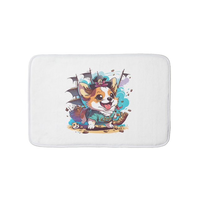 Corgi Hund Pirat Badrumsmatta (Framsidan)