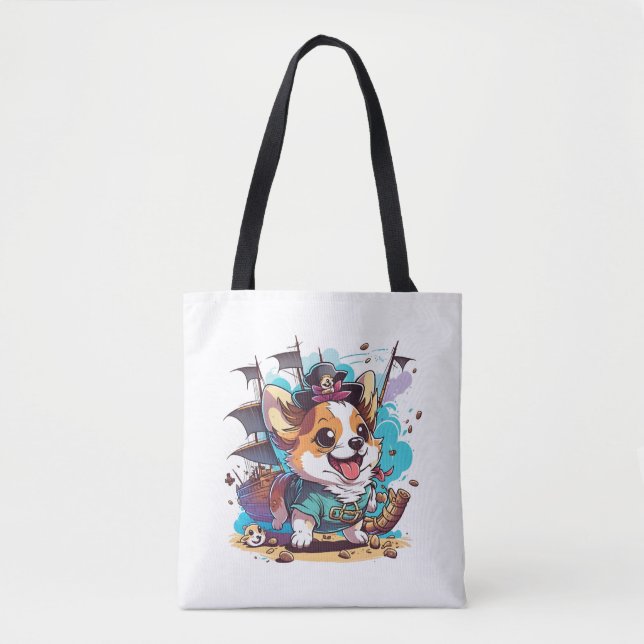 Corgi Hund Pirat Tygkasse (Framsida)