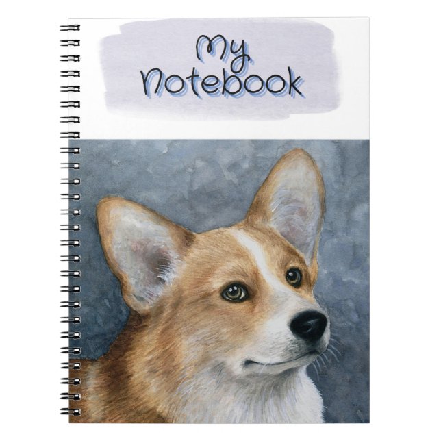Corgi Hund porträtt 89 art Anteckningsbok (Framsidan)