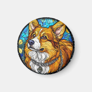 Corgi Hund Porträtt Magnet