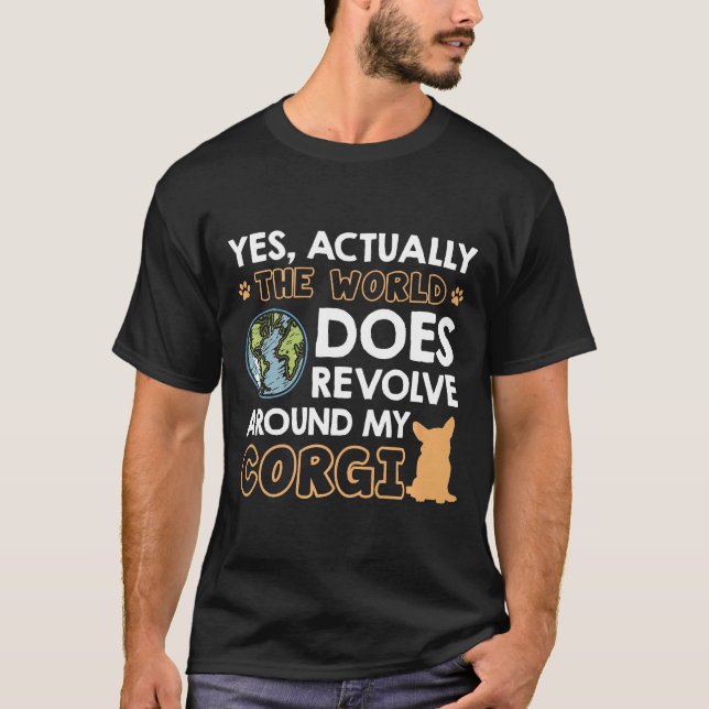 Corgi Hund  Premium T Shirt (Framsida)
