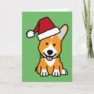 Corgi hund puppy Pembroke Welsh jultomat Helgkort