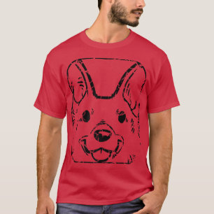 Corgi Hund Puppy-Trendiget Distress253 T Shirt
