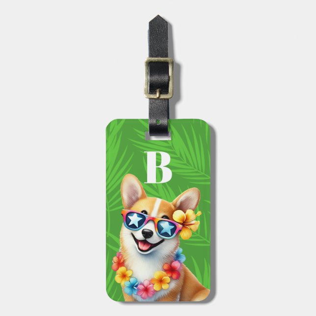 Corgi Hund Resväskemärken Bagagebricka (Vertikal Framsida)