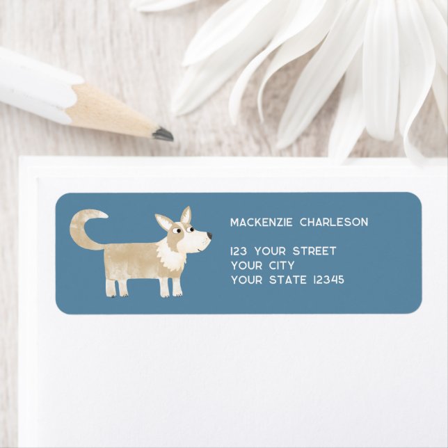 Corgi Hund Returadress Returadress Etikett (Insitu)