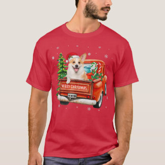 Corgi Hund Ride Red Lastbil jul Hund älskare Julaf T Shirt