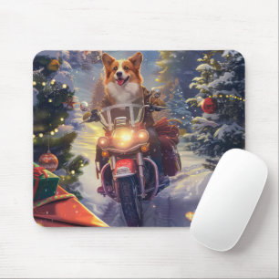 Corgi Hund Riding Motorcykel jul Musmatta