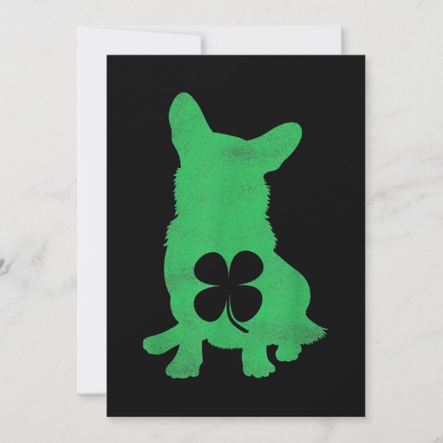 Corgi Hund Shamrock Irish Saint Patricks Day Julkort (Framsida)