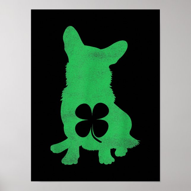 Corgi Hund Shamrock Irish Saint Patricks Day Poster (Framsidan)