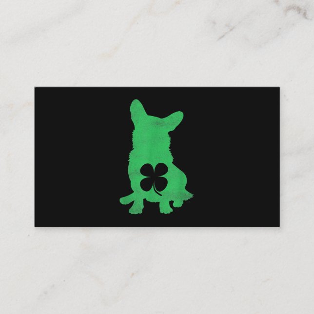 Corgi Hund Shamrock Irish Saint Patricks Day Visitkort (Framsida)