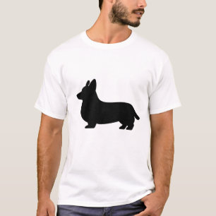 Corgi Hund Silhuett Minimal Design Söt Welsh T Shirt