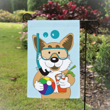 Corgi Hund Summer Snorkel Cocktail Bassäng