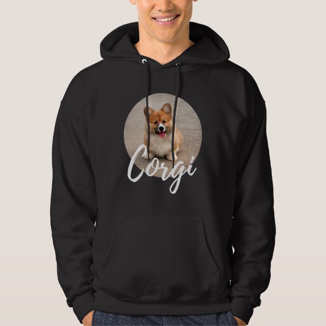 Corgi Hund T Hoodie (Framsida)
