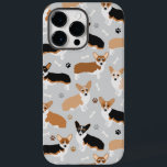 Corgi Hund Tass och Bones<br><div class="desc">Cute Corgi hundar med rött,  rött och tri jackar färg med tass avtryck och hund ben mönster.</div>