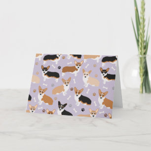 Corgi Hund Tass och Bones Card Kort