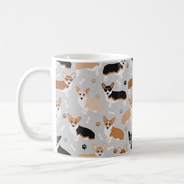 Corgi Hund Tass och Bones Coffee Mugg (Vänster)