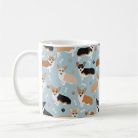 Corgi Hund Tass och Bones Coffee Mugg