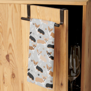Corgi Hund Tass och Bones Kitchen Towel Kökshandduk
