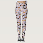 Corgi Hund Tass och Bones Leggings<br><div class="desc">Cute Corgi hundar med rött,  rött och tri jackar färg med tass avtryck och hund ben mönster.</div>