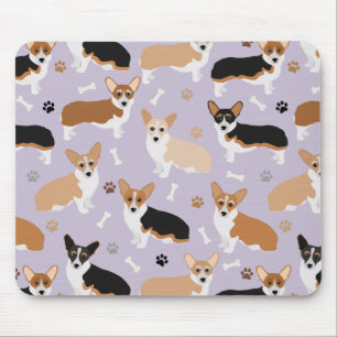 Corgi Hund Tass och Bones Mouse Pad Musmatta