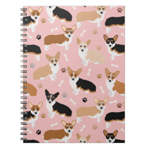 Corgi Hund Tass och Bones Notebook Anteckningsbok