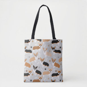 Corgi Hund Tass och Bones Tote Bag Tygkasse
