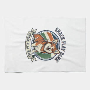 Corgi Hund Tröja Rolig Vintage Gravyr Husdjursälsk Kökshandduk