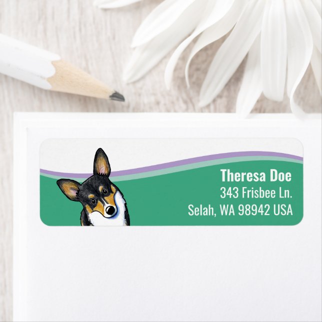 Corgi Hund Våg Adressetikett Returadress Etikett (Insitu)