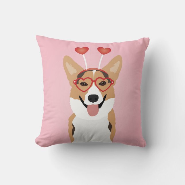 Corgi Hund Valentines day Kudde (Framsida)
