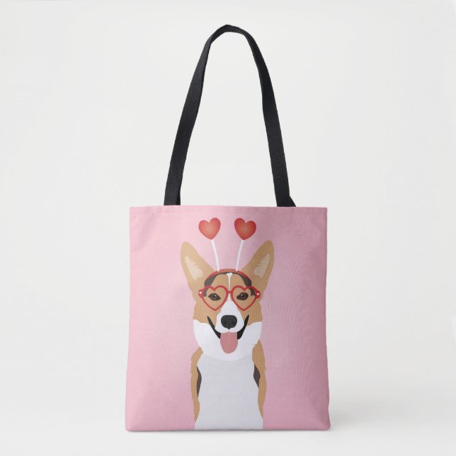 Corgi Hund Valentines day Tygkasse (Framsida)