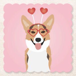 Corgi Hund Valentines day Underlägg Papper