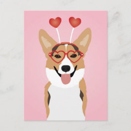 Corgi Hund Valentines day Vykort