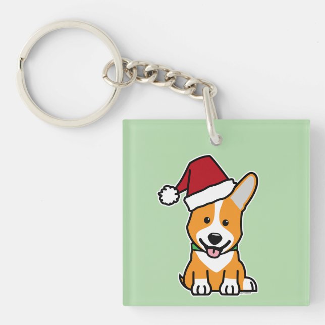 Corgi hund valp Pembroke Welsh jul Santa hatt (Framsidan)