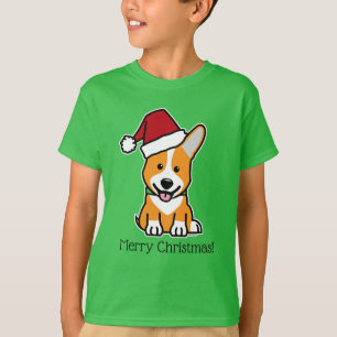 Corgi hund valp Pembroke Welsh jul Santa hatt T Shirt