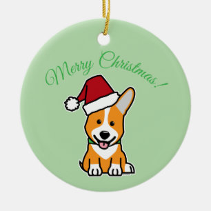 Corgi hund valp söt Pembroke Welsh jul Sant Julgransprydnad Keramik
