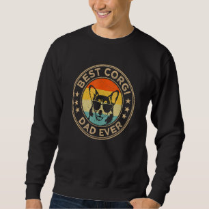 Corgi Hund Vintage Sunset Best Corgi Pappa Far Lång Ärmad Tröja
