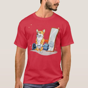 Corgi Hund Weightlift Deadlift Manar Fitness Gym T Shirt