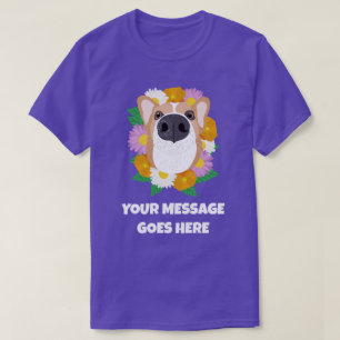 Corgi Hund with Flowers Personlig T Shirt