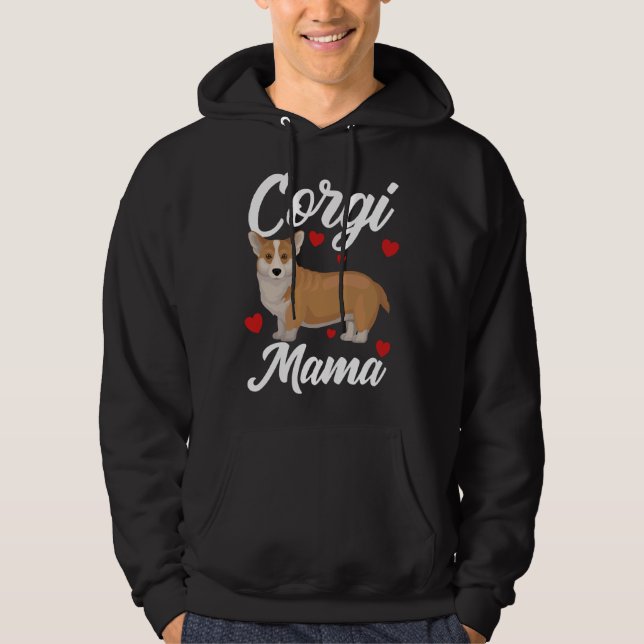 Corgi Hund Womens Corgi Mamma Hoodie (Framsida)