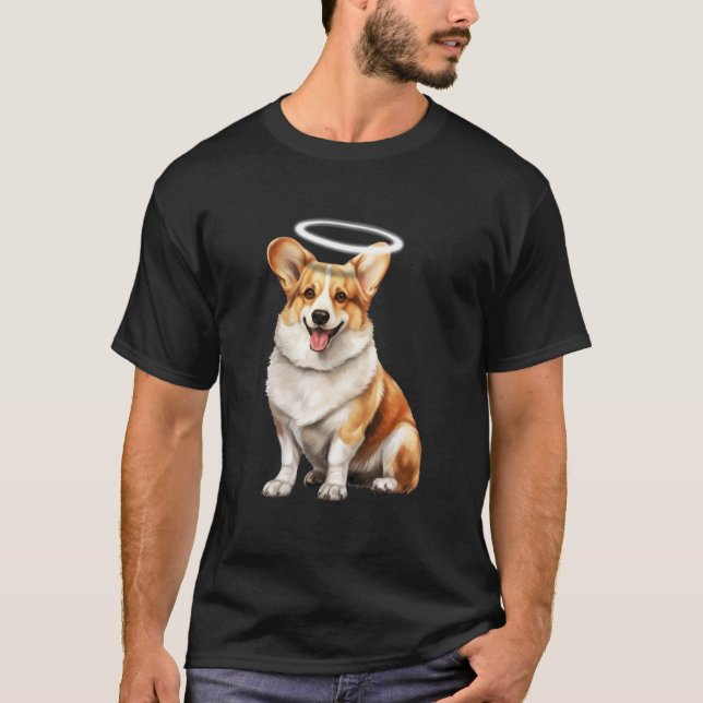 Corgi Hund x Ängel T Shirt (Framsida)
