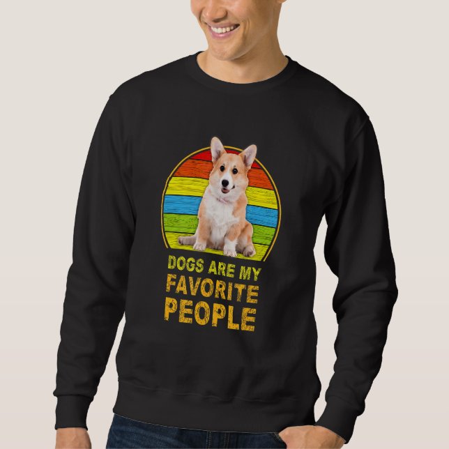 Corgi Hundar är mitt favoritfolk Lång Ärmad Tröja (Framsida)
