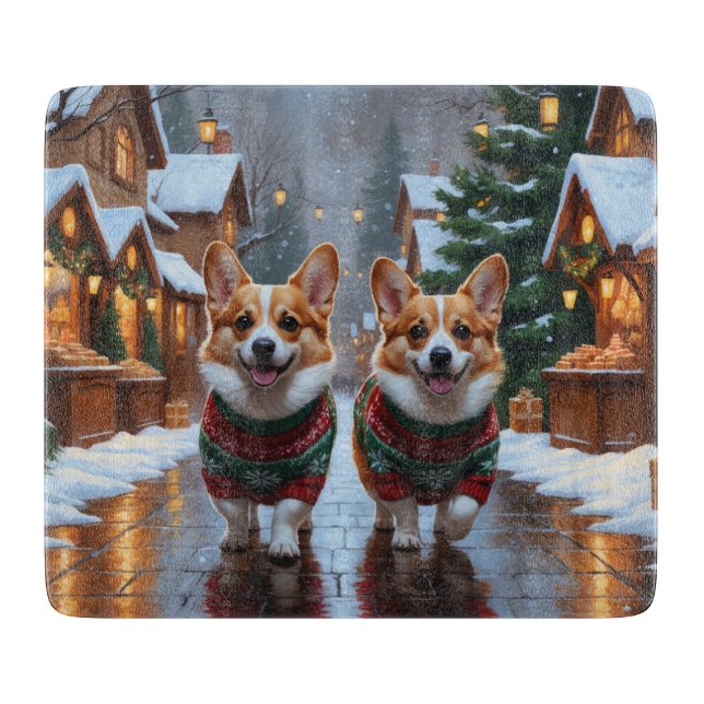 Corgi Hundar Jul Snö Högtid (Framsidan)