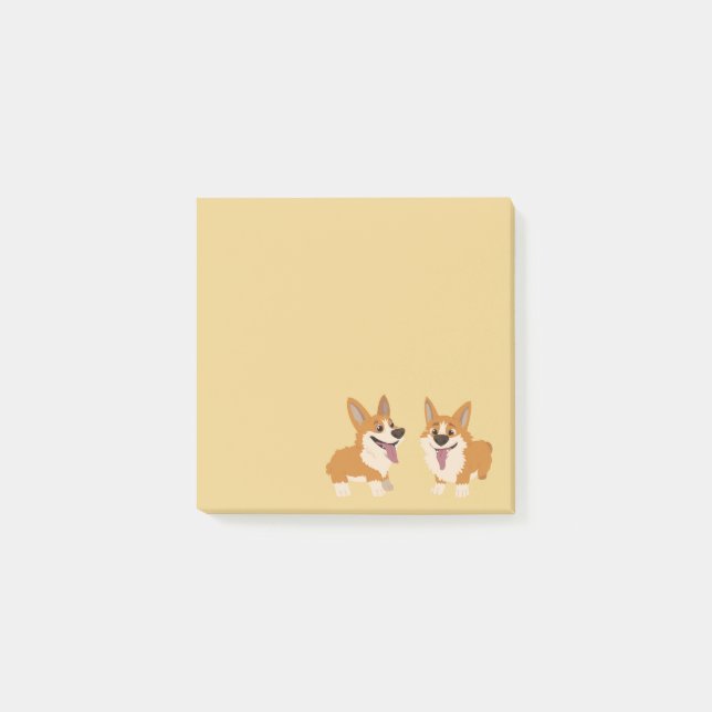 Corgi Hundar Post-it Block (Framsida)